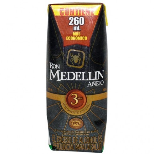 RON MED 3ANOS CUARTO X 260ML CAJA X...